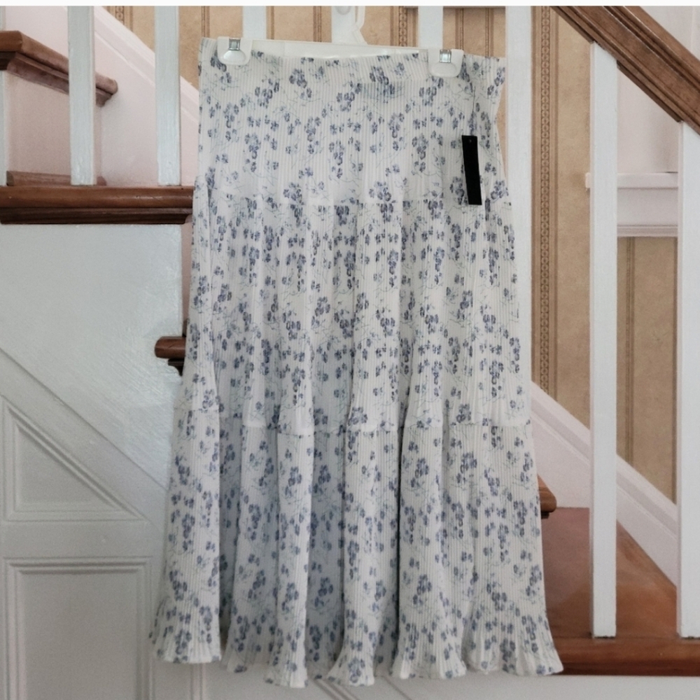 ALICE BLUE Ditzy Floral Blue White  Maxi Skirt Size XL - Picture 2 of 6